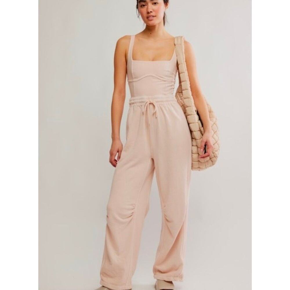 Free People Movement Inbound One Piece Jumpsuit in Cashmere / Lt Pink NWT Small